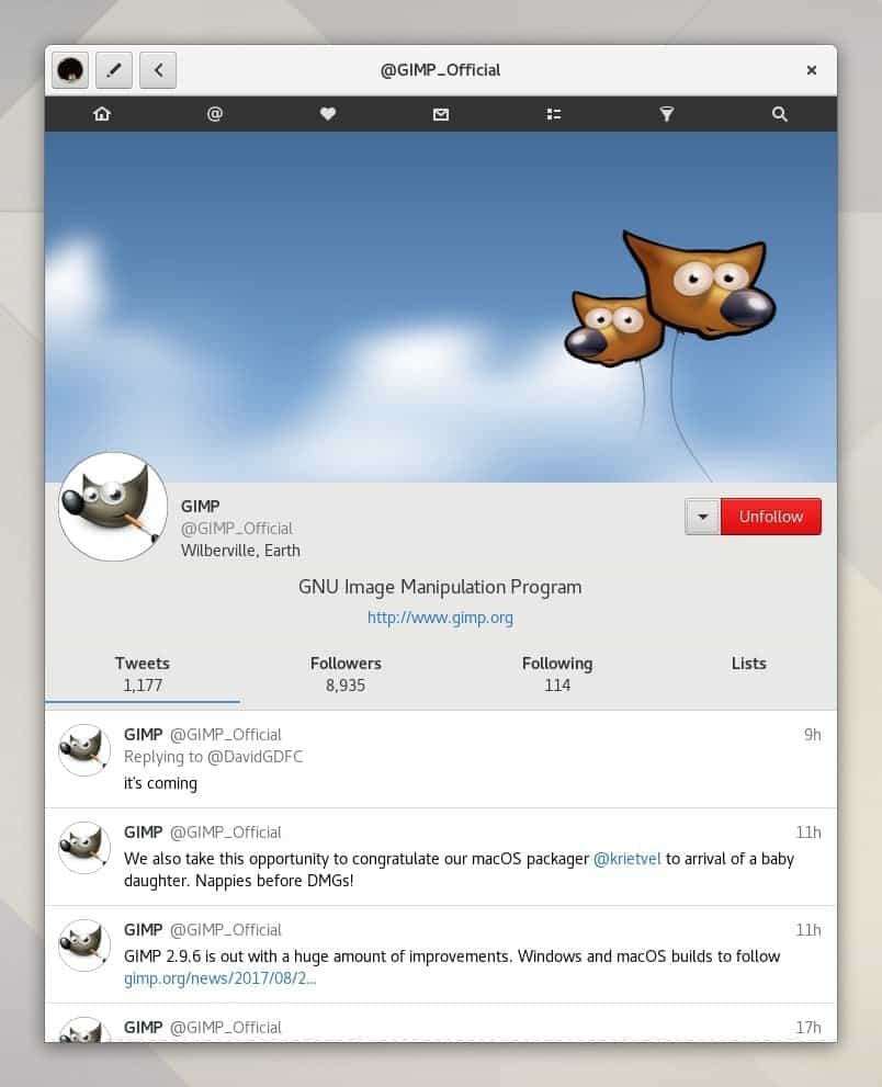 Corebird - An Open Source GTK+ Twitter Client-4