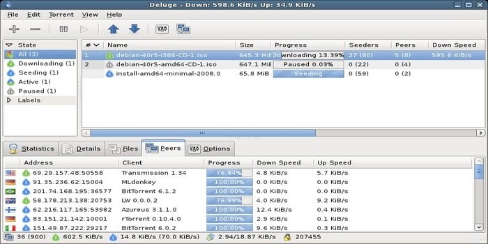 deluge client for debian