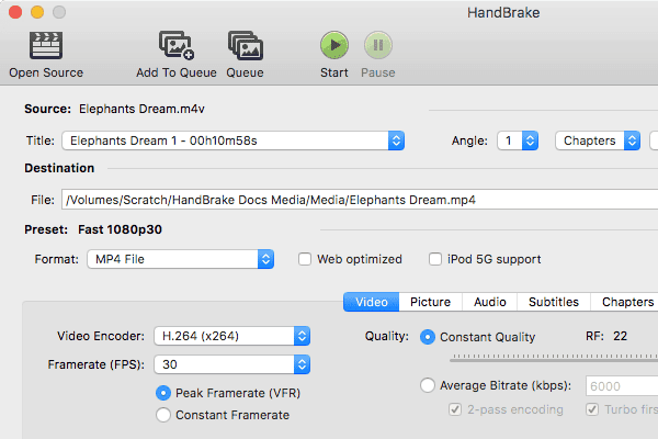 can handbrake open a bluray iso source file