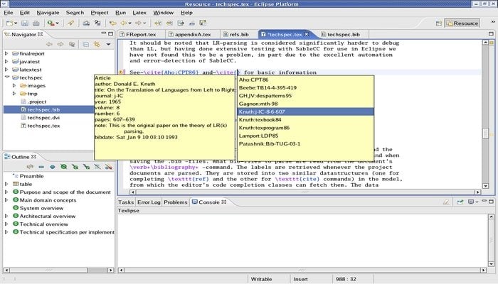 TeXlipse plugin for Eclipse IDE