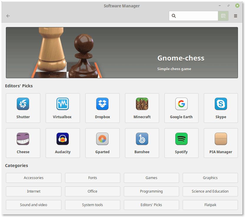 Linux Mint Software Manager
