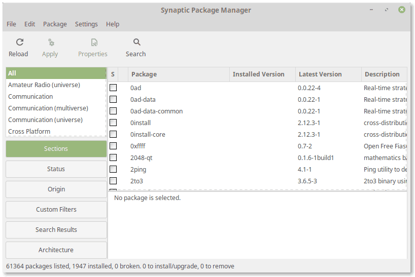 Synaptic Package Manager