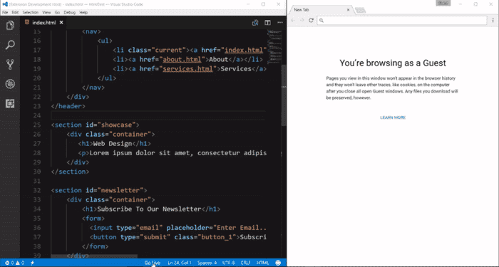 Visual Studio Code extensions for servers
