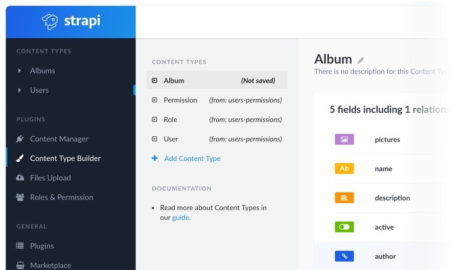 Strapi Headless NodeJs CMS Dashboard