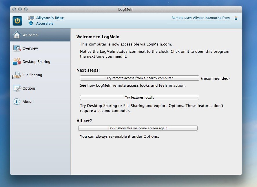 logmein for mac prevents screen sharing
