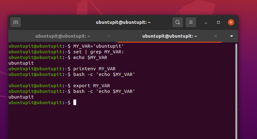 Variables Shell Vs Variables D'Environnement Variables D'Environnement Sous Linux