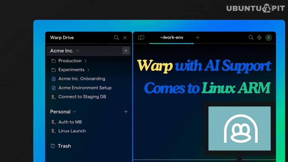 Warp with AI Support Comes to Linux ARM